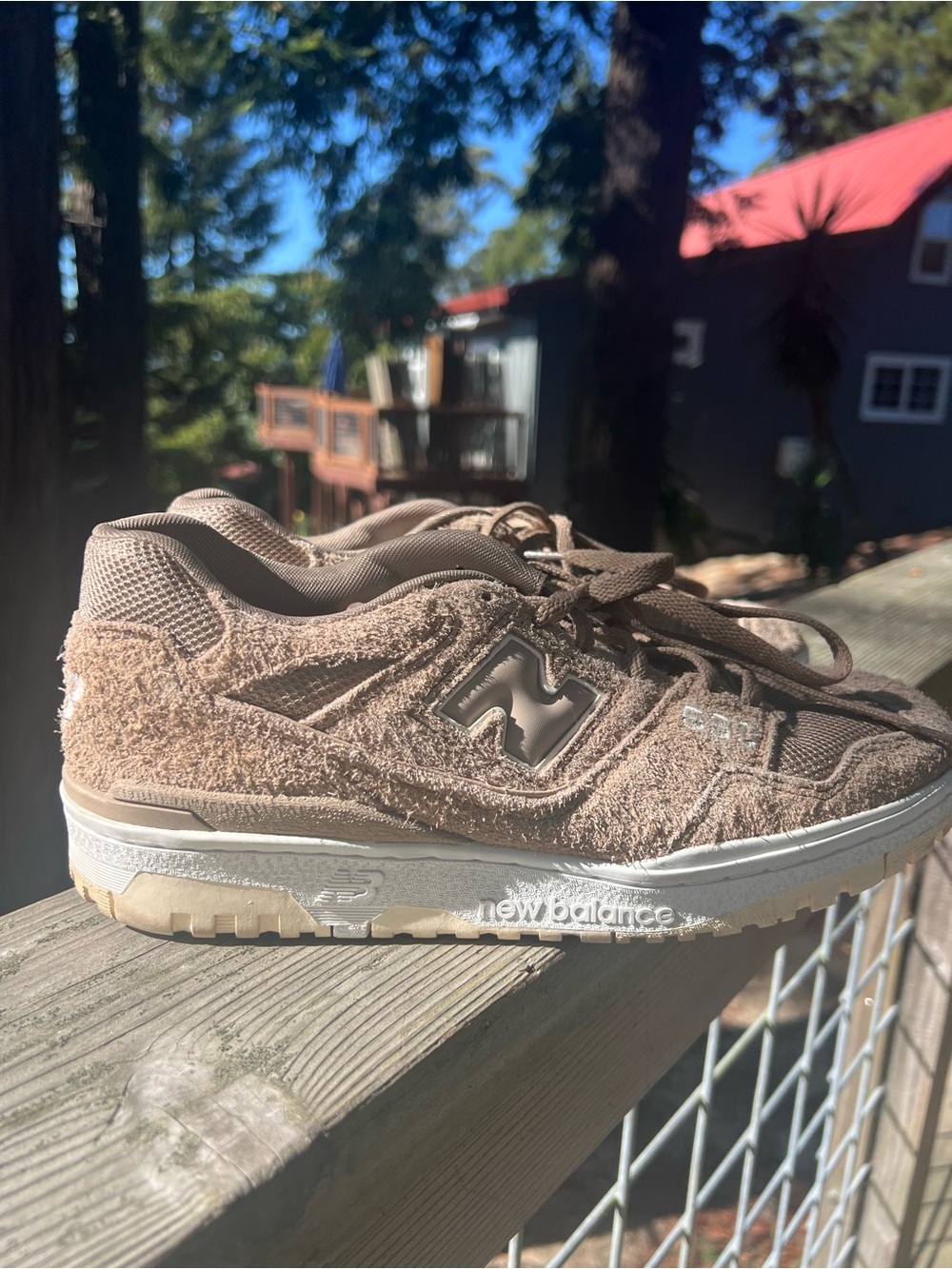 Men’s New Balance Brown Suede-Look Sneakers